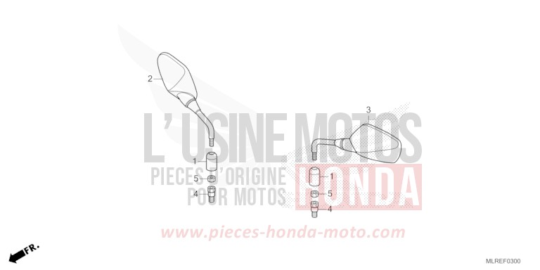 MIRROR for Hornet 500 PEARL HIMALAYAS WHITE (NHA87) from 2024